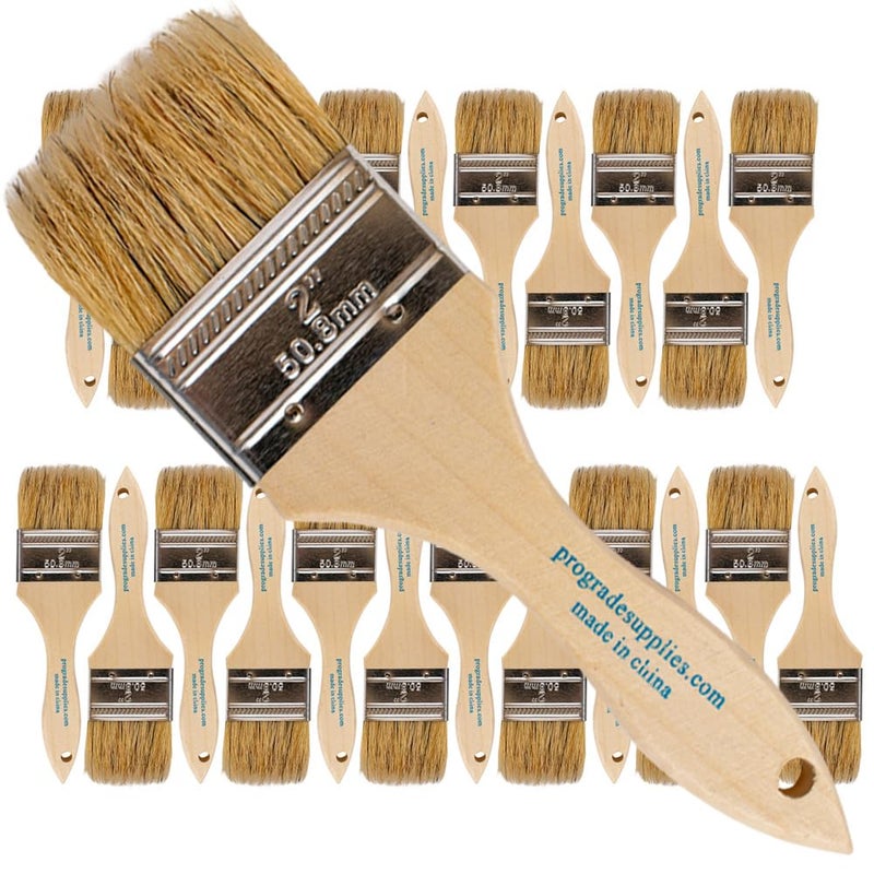 Pro-Grade Pro Grade - Chip Paint Brushes - 24 Ea 2 Inch Chip Paint Brush Light Brown - Image 1